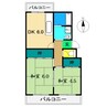 市川マンション Ⅰ(北新田) 2DKの間取り