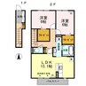 福井ガーデンハイツ A棟 2LDKの間取り