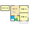 土讃線/高知駅 徒歩9分 1階 築28年 2DKの間取り