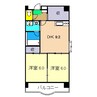 Clare Fujimoto 南棟 2DKの間取り