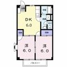 コモドハイツＡ 2DKの間取り