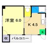八反町ハイツ 1Kの間取り