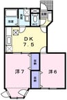 フローラルⅠ 2DKの間取り
