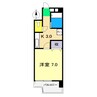 グランコート鷹匠町 1Kの間取り