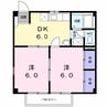 カーサしろやまⅡ 2DKの間取り