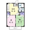 コーポスリーゼ 2DKの間取り