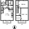 グランドソレーユ B棟 2LDKの間取り