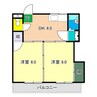 サンコート高そね 2DKの間取り