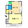 ノワール愛宕山 1DKの間取り