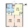 サンライズ伊藤 A棟 2DKの間取り