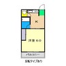 セレクト高須 1Kの間取り