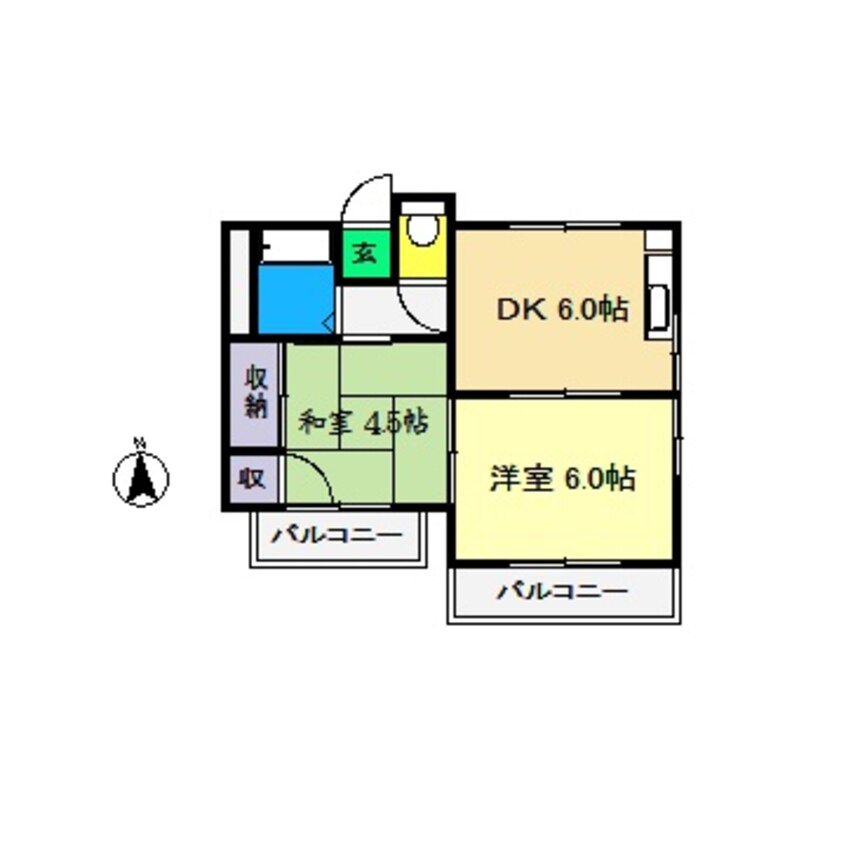 間取図 高知市電ごめん線・伊野線/知寄町三丁目駅 徒歩7分 3階 築34年