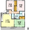 ディアコート札場 A棟 3LDKの間取り