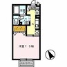 ミントグリーン 1Kの間取り