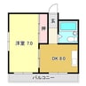 五常NO.3マンション 1DKの間取り