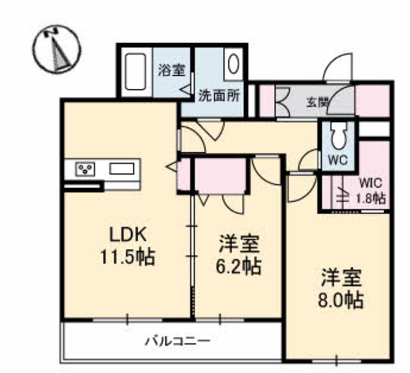 間取図 シャーメゾン初月Ⅱ B棟