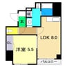 ボードゥ・ラ・メール 1LDKの間取り