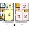 リビングタウン万々 B棟 3LDKの間取り