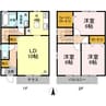 リビングタウン万々 B棟 3LDKの間取り