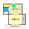 ハイツM Ⅱ 1DKの間取り