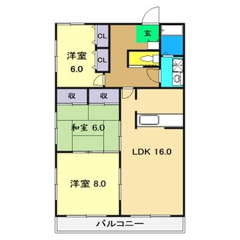 間取図 コーポ中秦