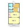 メロディハイム愛宕山 2DKの間取り