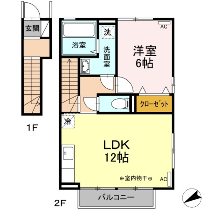 間取図 セジュール堂林 B棟