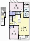オルフェーブル 2LDKの間取り