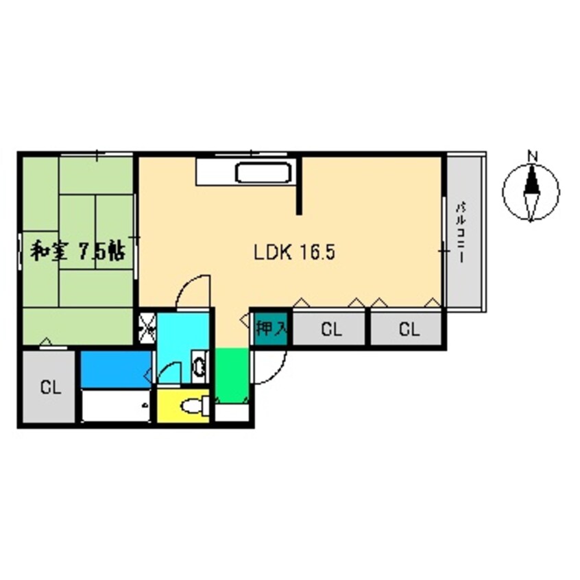 間取図 高知市電ごめん線・伊野線/鹿児駅 徒歩4分 2階 築30年