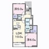 グランビスタ初月 2LDKの間取り