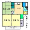 セジュールかもべ 3DKの間取り