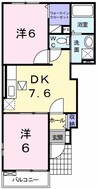 プリムローズＩＮＯ 2DKの間取り