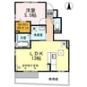 シャンボール B棟 1LDKの間取り