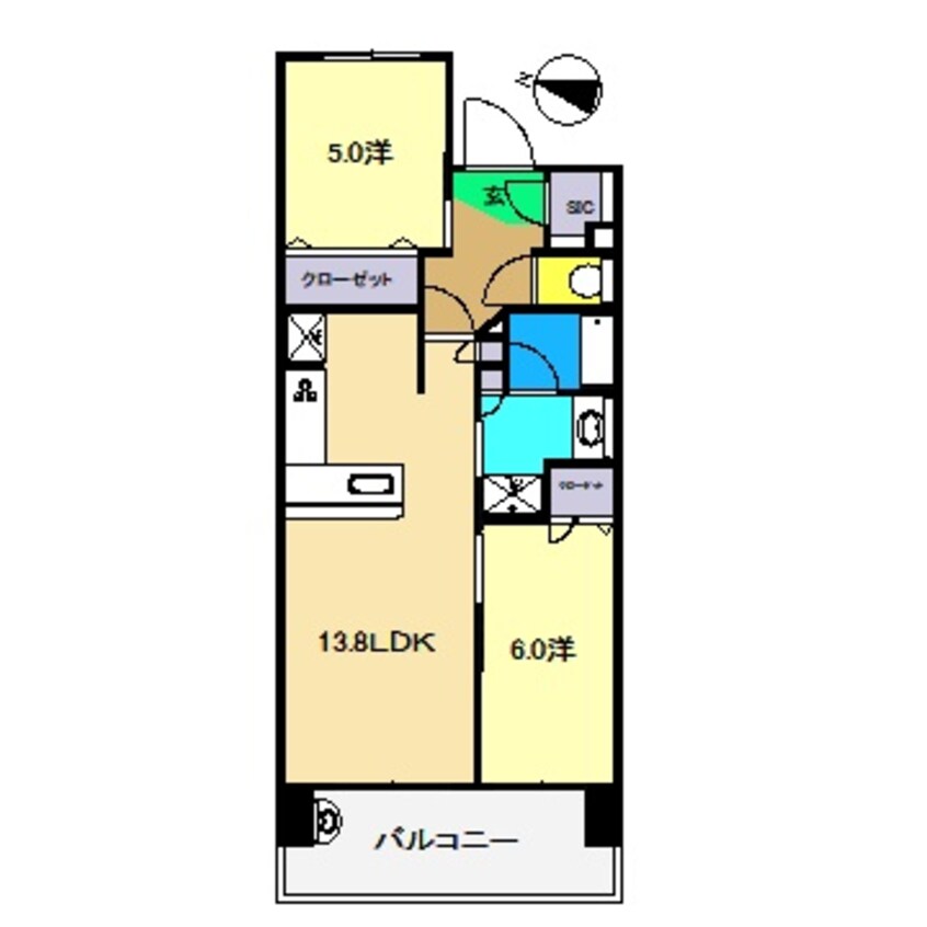 間取図 ロイヤルガーデン追手筋(1505)