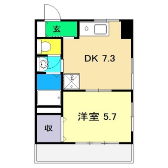 間取図 高知市電ごめん線・伊野線/菜園場町駅 徒歩4分 1階 築39年