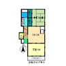 土讃線/薊野駅 徒歩6分 3階 築22年 2DKの間取り