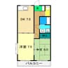 あざみのスクエア Ⅱ 2LDKの間取り