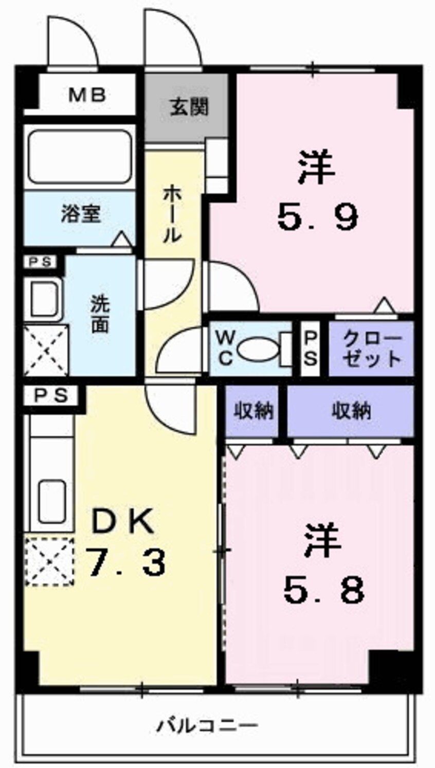 間取図 グランデ－ル　一本松