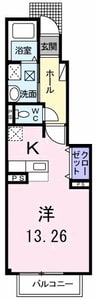 マンモス　よこやま　Ⅰ 1Kの間取り