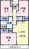 リバ－ジュ　マンション 3LDKの間取り