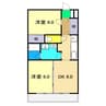 クロスアージュ 2DKの間取り