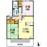 セジュールＭＩＫＩ 2LDKの間取り