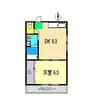 コーキコーポ 1DKの間取り