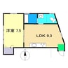 カーサブライト山手 1LDKの間取り