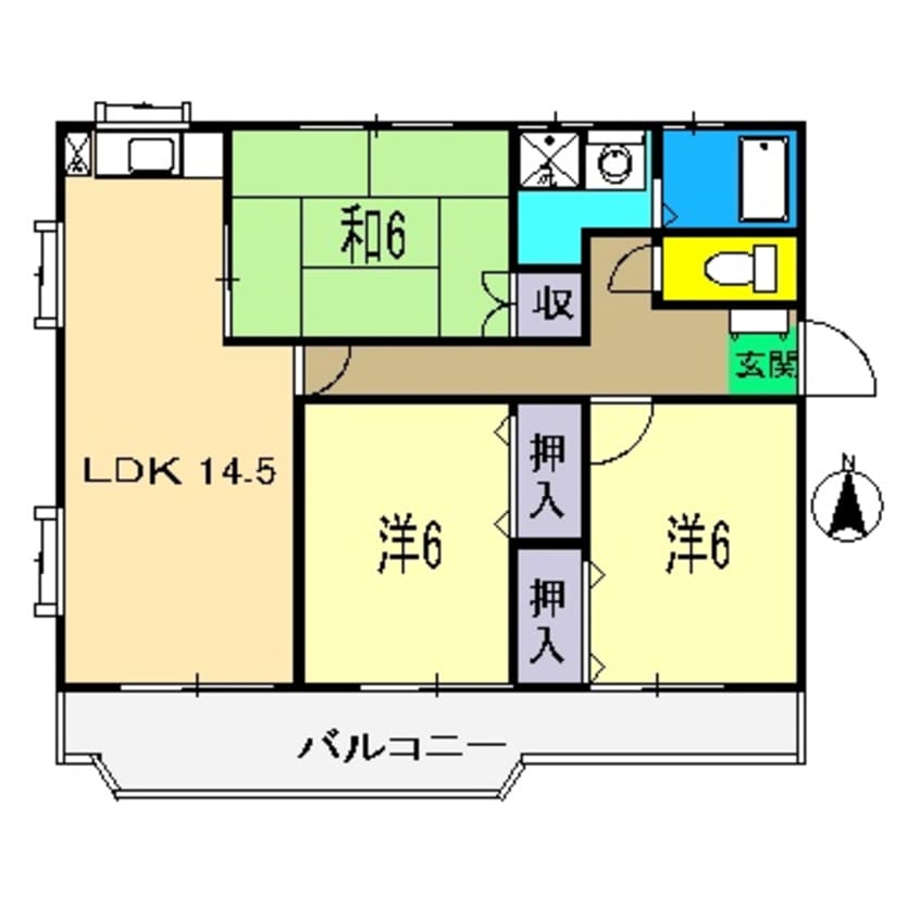 間取図 ロイヤルハウス比島 A棟