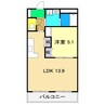 シャルマン 1LDKの間取り
