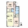 グランマスト高埇 2LDKの間取り