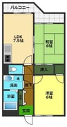 コーポライムグリーン 2DKの間取り
