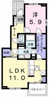 アルバ・グランデ　Ⅰ 1LDKの間取り