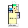 新堀ハイツ Ⅱ 1Kの間取り